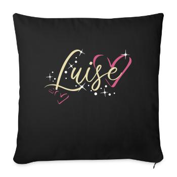 Luise Surname First name Calligraphy Heart - Sofa pillowcase 17,3'' x 17,3'' (45 x 45 cm) - black - Front