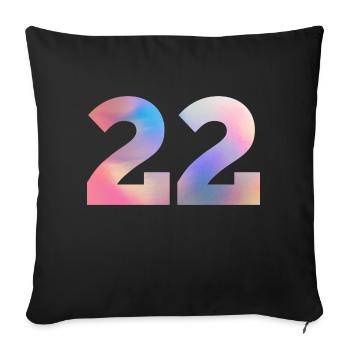 Colorful Number 22 - Sofa pillowcase 17,3'' x 17,3'' (45 x 45 cm) - black - Front
