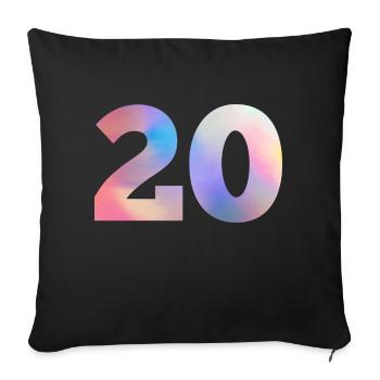 Numéro 20 coloré - Housse de coussin décorative 45 x 45 cm - noir - Devant