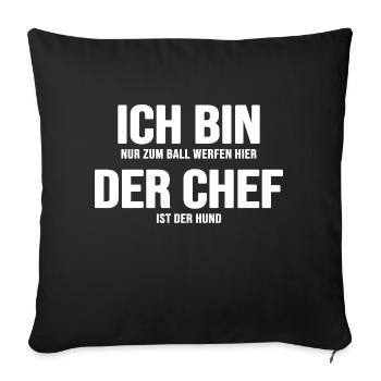 Dog Dog Meadow Dog Owner Dog Walk Pack Leader - Sofa pillowcase 17,3'' x 17,3'' (45 x 45 cm) - black - Front