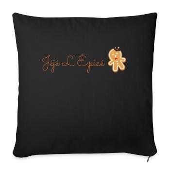 Logo marque Jéjé L'Épicé - Housse de coussin décorative 45 x 45 cm - noir - Devant