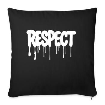RESPECT Conception de graffitis - Housse de coussin décorative 45 x 45 cm - noir - Devant