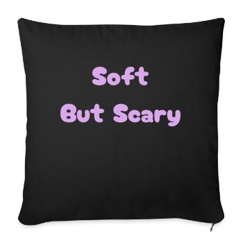 Soft But Scary Shirt – Pastel Baddie Summer Tee - Sofa pillowcase 17,3'' x 17,3'' (45 x 45 cm) - black - Front