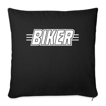 Lettrage motard - Housse de coussin décorative 45 x 45 cm - noir - Devant