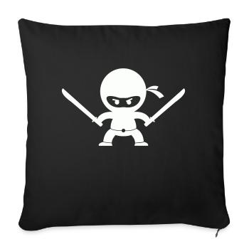 Ninja - Housse de coussin décorative 45 x 45 cm - noir - Devant