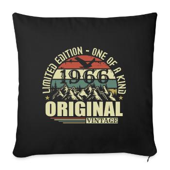 Original 1966 Vintage Retro Vintage 1966 Born - Sofa pillowcase 17,3'' x 17,3'' (45 x 45 cm) - black - Front