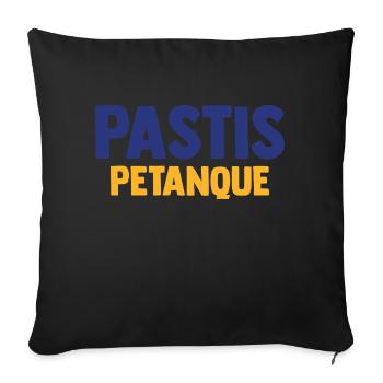 PASTIS PETANQUE Camping Apéro Vacances Beauf - Housse de coussin décorative 45 x 45 cm - noir - Devant