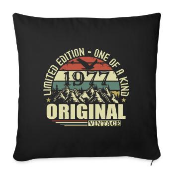 Original 1977 Vintage Retro Vintage 1977 Born - Sofa pillowcase 17,3'' x 17,3'' (45 x 45 cm) - black - Front