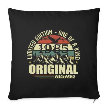 Original 1985 Vintage Rétro Vintage 1985 Né - Housse de coussin décorative 45 x 45 cm - noir - Devant