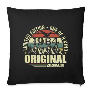 Original 1984 Vintage Rétro Vintage 1984 Né - Housse de coussin décorative 45 x 45 cm - noir - Devant
