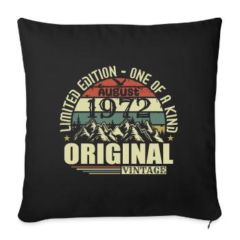 August 1972 Birthday August 1972 Vintage August - Sofa pillowcase 17,3'' x 17,3'' (45 x 45 cm) - black - Front