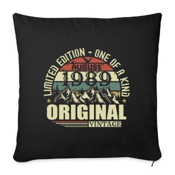 August 1989 Birthday August 1989 Vintage August - Sofa pillowcase 17,3'' x 17,3'' (45 x 45 cm) - black - Front