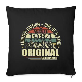 August 1984 birthday august 1984 vintage August - Sofa pillowcase 17,3'' x 17,3'' (45 x 45 cm) - black - Front