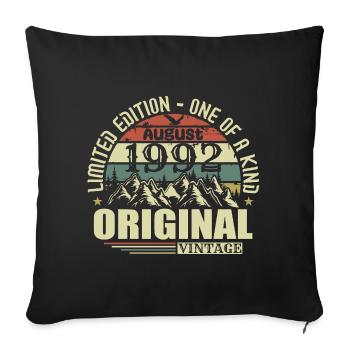 August 1992 Birthday August 1992 Vintage August - Sofa pillowcase 17,3'' x 17,3'' (45 x 45 cm) - black - Front