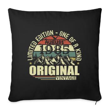 Août 1985 Anniversaire Août 1985 Millésime Août - Housse de coussin décorative 45 x 45 cm - noir - Devant