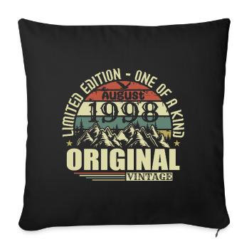 August 1998 Birthday August 1998 Vintage August - Sofa pillowcase 17,3'' x 17,3'' (45 x 45 cm) - black - Front