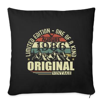 August 1986 Birthday August 1986 Vintage August - Sofa pillowcase 17,3'' x 17,3'' (45 x 45 cm) - black - Front