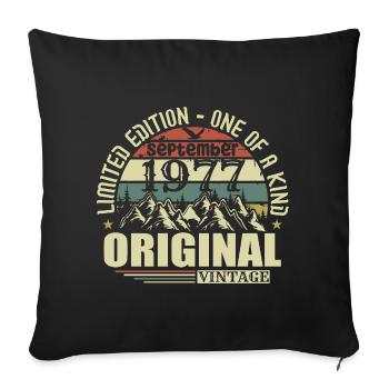Birthday September 1977 Limited Edition Legend - Sofa pillowcase 17,3'' x 17,3'' (45 x 45 cm) - black - Front