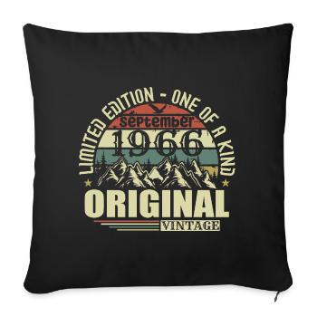 Anniversaire Septembre 1966 Edition Limitée Légende - Housse de coussin décorative 45 x 45 cm - noir - Devant