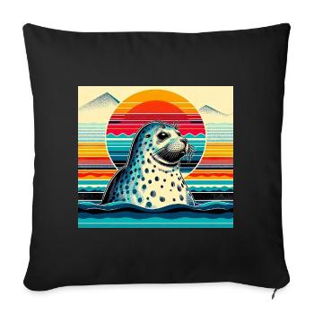 seal - Sofa pillowcase 17,3'' x 17,3'' (45 x 45 cm) - black - Front