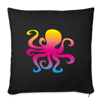 Octopus Squid Colorful Rainbow Kids - Sofa pillowcase 17,3'' x 17,3'' (45 x 45 cm) - black - Front