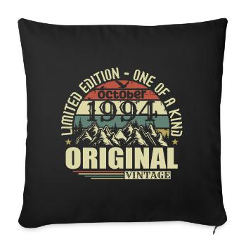 Octobre 1994 - Cadeau d’anniversaire 31 octobre - Housse de coussin décorative 45 x 45 cm - noir - Devant