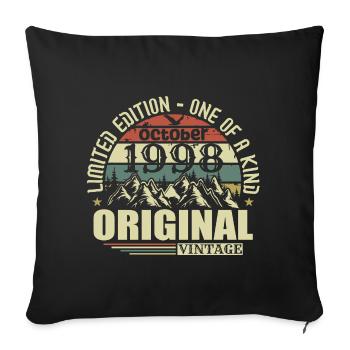 october 1998 - gift for his 27th birthday october - Sofa pillowcase 17,3'' x 17,3'' (45 x 45 cm) - black - Front