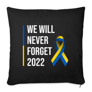 Ukraine War Peace Ribbon - Sofa pillowcase 17,3'' x 17,3'' (45 x 45 cm) - black - Front