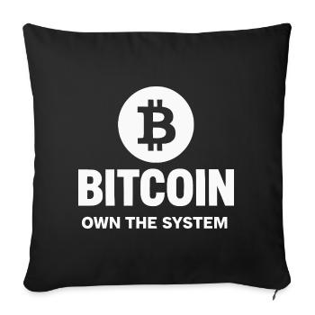 Bitcoin motivational graphic for fans - Sofa pillowcase 17,3'' x 17,3'' (45 x 45 cm) - black - Front