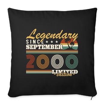 September 2000 Vintage Retro Birthday Gift - Sofa pillowcase 17,3'' x 17,3'' (45 x 45 cm) - black - Front