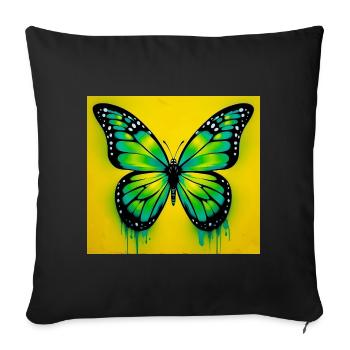 Schmetterling - Sofakissenbezug 45 x 45 cm - Schwarz - Vorne