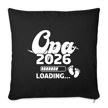 Grandpa 2026 Loading Baby Footprints Design - Sofa pillowcase 17,3'' x 17,3'' (45 x 45 cm) - black - Front