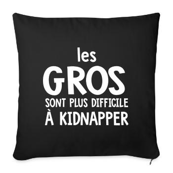 Les Gros Plus Difficile Humour - Housse de coussin décorative 45 x 45 cm - noir - Devant