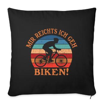 Retro Sunset Biker Motif - Sofa pillowcase 17,3'' x 17,3'' (45 x 45 cm) - black - Front
