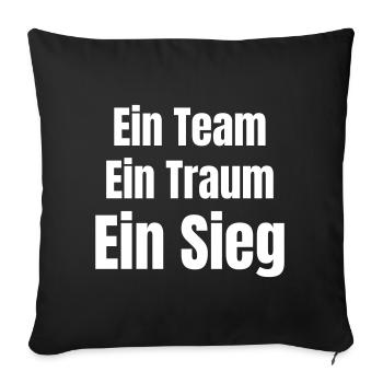 One team, one dream, one victory - Sofa pillowcase 17,3'' x 17,3'' (45 x 45 cm) - black - Front