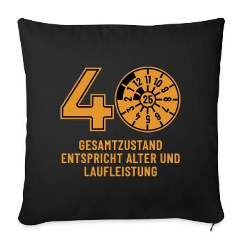 HU November 2025 - 40 Years - Birthday Gift - Sofa pillowcase 17,3'' x 17,3'' (45 x 45 cm) - black - Front