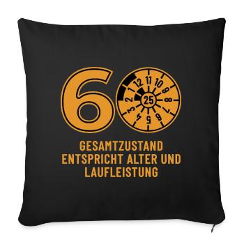 HU November 2025 - 60 Years - Birthday Gift - Sofa pillowcase 17,3'' x 17,3'' (45 x 45 cm) - black - Front