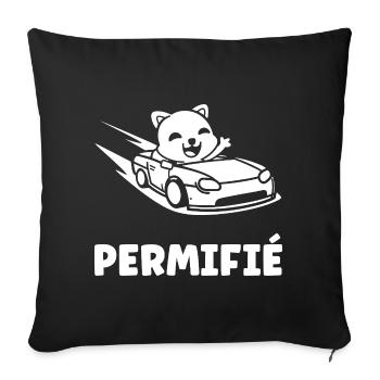 Humour permis de conduire - Housse de coussin décorative 45 x 45 cm - noir - Devant