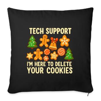 Support technique Cookie Noël Mème - Housse de coussin décorative 45 x 45 cm - noir - Devant