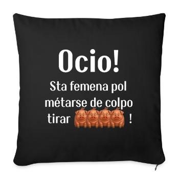 Witty phrase in Venetian - Sofa pillowcase 17,3'' x 17,3'' (45 x 45 cm) - black - Front