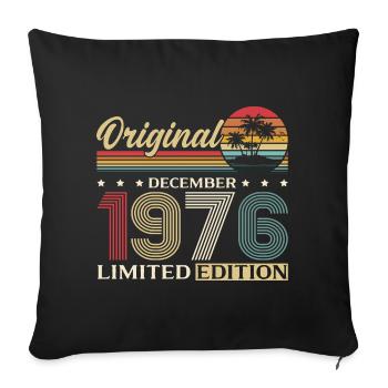 49e anniversaire Original décembre Né en 1976 - Housse de coussin décorative 45 x 45 cm - noir - Devant