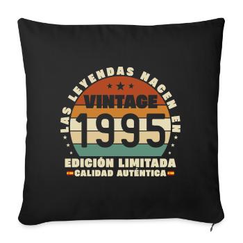 1995 Rétro Vintage Cadeau d’anniversaire - Housse de coussin décorative 45 x 45 cm - noir - Devant
