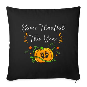 Thanksgiving Gender Reveal Mom-to-be - Sofa pillowcase 17,3'' x 17,3'' (45 x 45 cm) - black - Front
