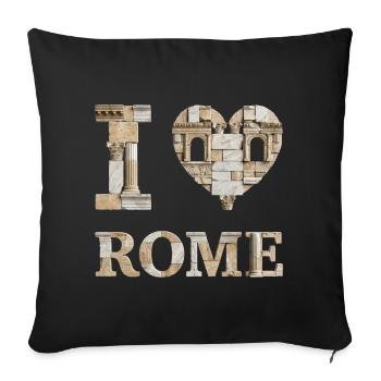 Rome – Eternal City - Sofa pillowcase 17,3'' x 17,3'' (45 x 45 cm) - black - Front