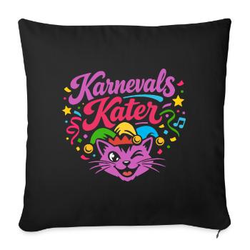 Costume de carnaval de chat - Housse de coussin décorative 45 x 45 cm - noir - Devant
