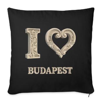 I Love Budapest – Architectural City Design - Sofakissenbezug 45 x 45 cm - Schwarz - Vorne