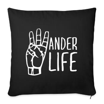 Signe de main Wander Life - West Coast Wanderer - Housse de coussin décorative 45 x 45 cm - noir - Devant
