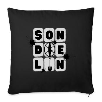 Chasse au trésor de Sondeln - Housse de coussin décorative 45 x 45 cm - noir - Devant