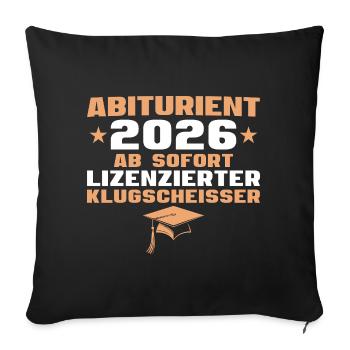 High School Graduate 2026 Graduation Abitur Gift - Sofa pillowcase 17,3'' x 17,3'' (45 x 45 cm) - black - Front