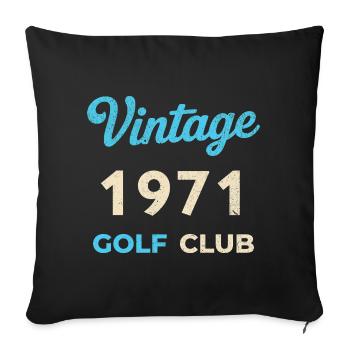 Cadeau rétro de l’année de naissance vintage du club de golf 1971 - Housse de coussin décorative 45 x 45 cm - noir - Devant